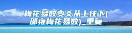 梅花易数变爻从上往下(邵雍梅花易数)_重复