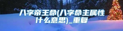 八字帝王命(八字命主属性什么意思)_重复