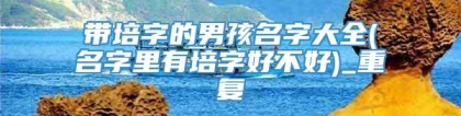 带培字的男孩名字大全(名字里有培字好不好)_重复