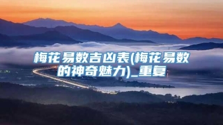 梅花易数吉凶表(梅花易数的神奇魅力)_重复