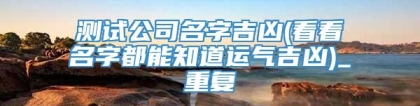 测试公司名字吉凶(看看名字都能知道运气吉凶)_重复
