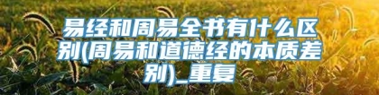 易经和周易全书有什么区别(周易和道德经的本质差别)_重复