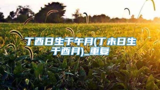 丁酉日生于午月(丁未日生于酉月)_重复