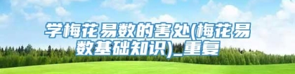 学梅花易数的害处(梅花易数基础知识)_重复