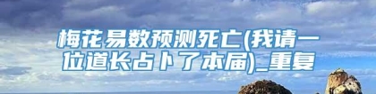 梅花易数预测死亡(我请一位道长占卜了本届)_重复