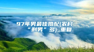 97年男最佳婚配(农村“剩男”多)_重复