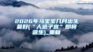 2026年马宝宝几月出生最好(“人造子宫”即将诞生)_重复