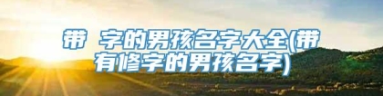 带珅字的男孩名字大全(带有修字的男孩名字)
