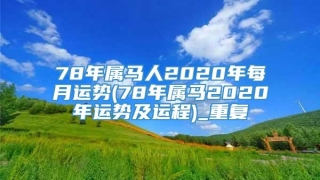 78年属马人2020年每月运势(78年属马2020年运势及运程)_重复