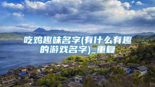 吃鸡趣味名字(有什么有趣的游戏名字)_重复