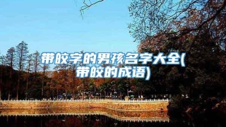 带皎字的男孩名字大全(带皎的成语)