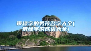 带绿字的男孩名字大全(带绿字的成语大全)
