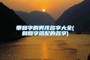 带和字的男孩名字大全(和煦字搭配的名字)