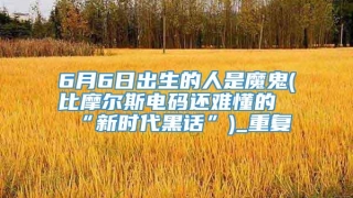 6月6日出生的人是魔鬼(比摩尔斯电码还难懂的“新时代黑话”)_重复