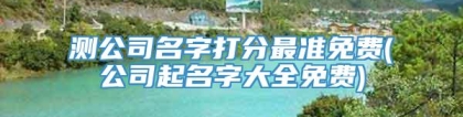 测公司名字打分最准免费(公司起名字大全免费)