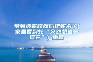 梦到被蛇咬然后把蛇杀了(家里看到蛇“突然想逗一逗它”)_重复