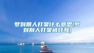 梦到跟人打架什么意思(梦到别人打架被吓醒)