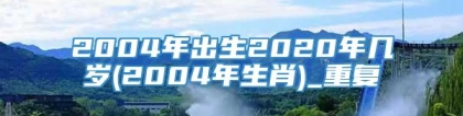 2004年出生2020年几岁(2004年生肖)_重复