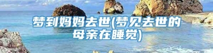 梦到妈妈去世(梦见去世的母亲在睡觉)
