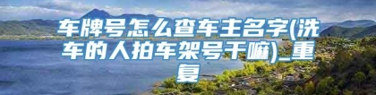 车牌号怎么查车主名字(洗车的人拍车架号干嘛)_重复