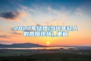 2027年结婚(当代年轻人的婚姻现状)_重复