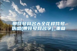 带符号网名大全花样符号伤感(带符号网名字)_重复