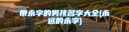 带永字的男孩名字大全(永远的永字)