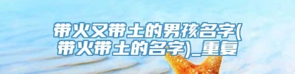 带火又带土的男孩名字(带火带土的名字)_重复
