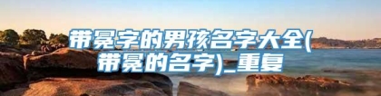 带冕字的男孩名字大全(带冕的名字)_重复