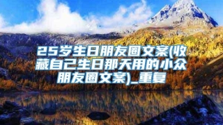 25岁生日朋友圈文案(收藏自己生日那天用的小众朋友圈文案)_重复