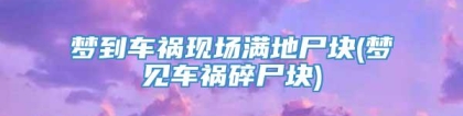 梦到车祸现场满地尸块(梦见车祸碎尸块)