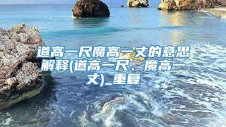 道高一尺魔高一丈的意思解释(道高一尺、魔高一丈)_重复