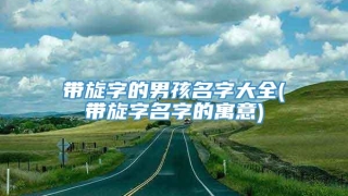 带旋字的男孩名字大全(带旋字名字的寓意)