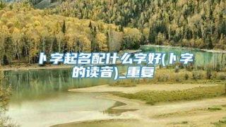 卜字起名配什么字好(卜字的读音)_重复