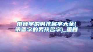 带晋字的男孩名字大全(带晋字的男孩名字)_重复