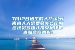 7月12日出生的人命运(云南省人大常委会办公厅原巡视员罗廷才接受纪律审查和监察调查)