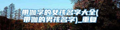 带伽字的女孩名字大全(带伽的男孩名字)_重复