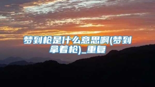 梦到枪是什么意思啊(梦到拿着枪)_重复