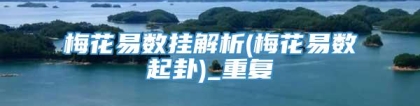 梅花易数挂解析(梅花易数起卦)_重复