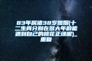 83年属猪38岁婚姻(十二生肖分别在多大年龄能遇到自己的桃花正缘呢)_重复