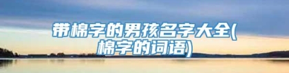 带棉字的男孩名字大全(棉字的词语)
