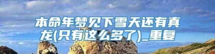 本命年梦见下雪天还有真龙(只有这么多了)_重复