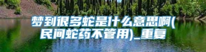 梦到很多蛇是什么意思啊(民间蛇药不管用)_重复