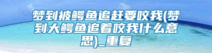 梦到被鳄鱼追赶要咬我(梦到大鳄鱼追着咬我什么意思)_重复