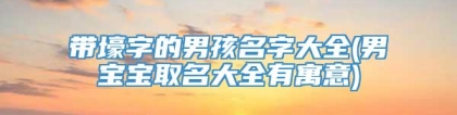 带壕字的男孩名字大全(男宝宝取名大全有寓意)