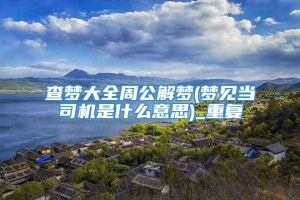 查梦大全周公解梦(梦见当司机是什么意思)_重复