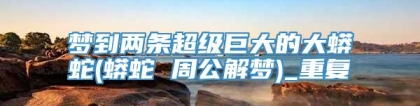 梦到两条超级巨大的大蟒蛇(蟒蛇 周公解梦)_重复