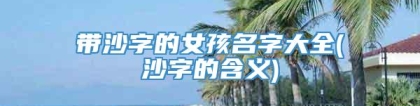 带沙字的女孩名字大全(沙字的含义)