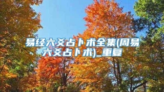 易经六爻占卜术全集(周易六爻占卜术)_重复