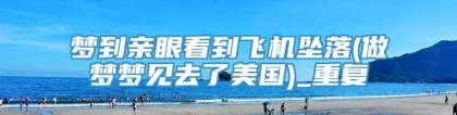 梦到亲眼看到飞机坠落(做梦梦见去了美国)_重复